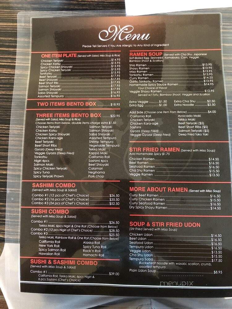 Niji Sushi and Ramen - San Jose, CA menu_pic