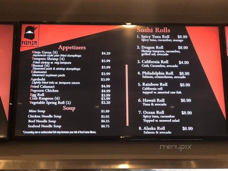 Ninja Hibachi Express - North Highlands, CA menu_pic