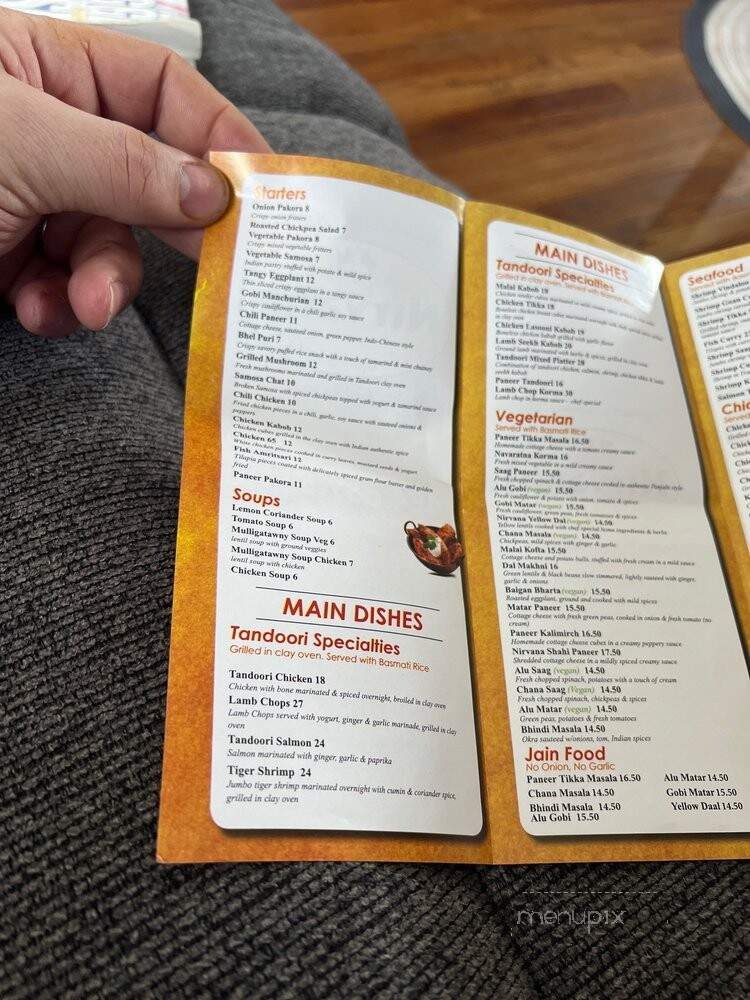 Nirvana Indian Bistro - Wyomissing, PA menu_pic