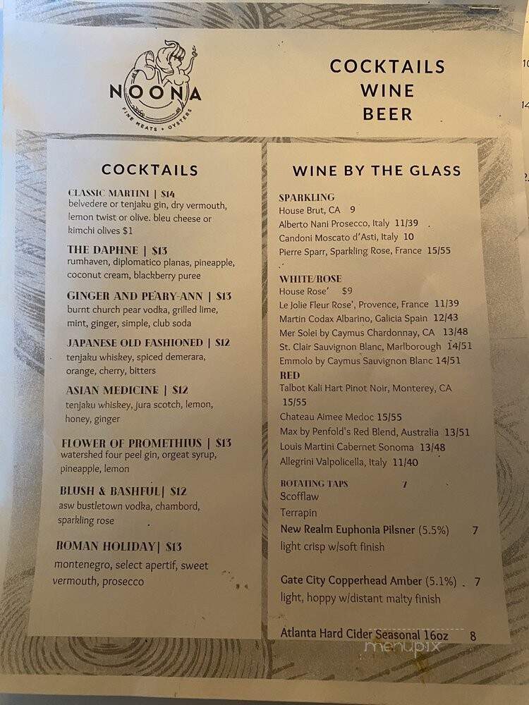 Noona Steakhouse & Oyster Bar - Duluth, GA menu_pic