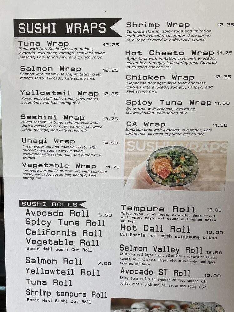Nori Sushi Wraps - South Pasadena, CA menu_pic