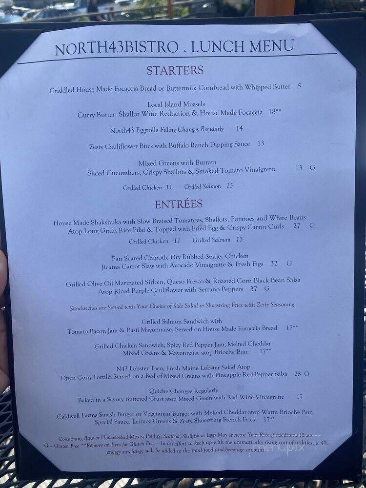 North43Bistro - South Portland, ME menu_pic