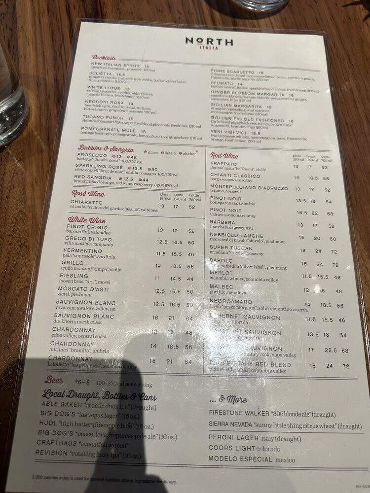 North Italia - Las Vegas, NV menu_pic