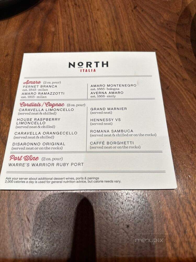 North Italia - Santa Monica, CA menu_pic