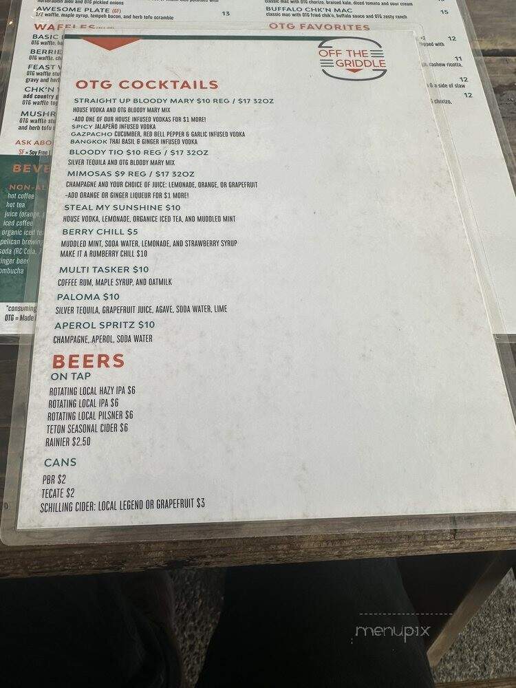 Off the Griddle - Portland, OR menu_pic
