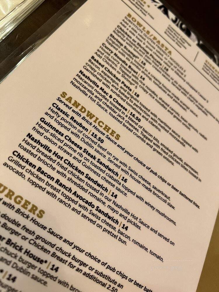 Olde Brick House - Saint Cloud, MN menu_pic