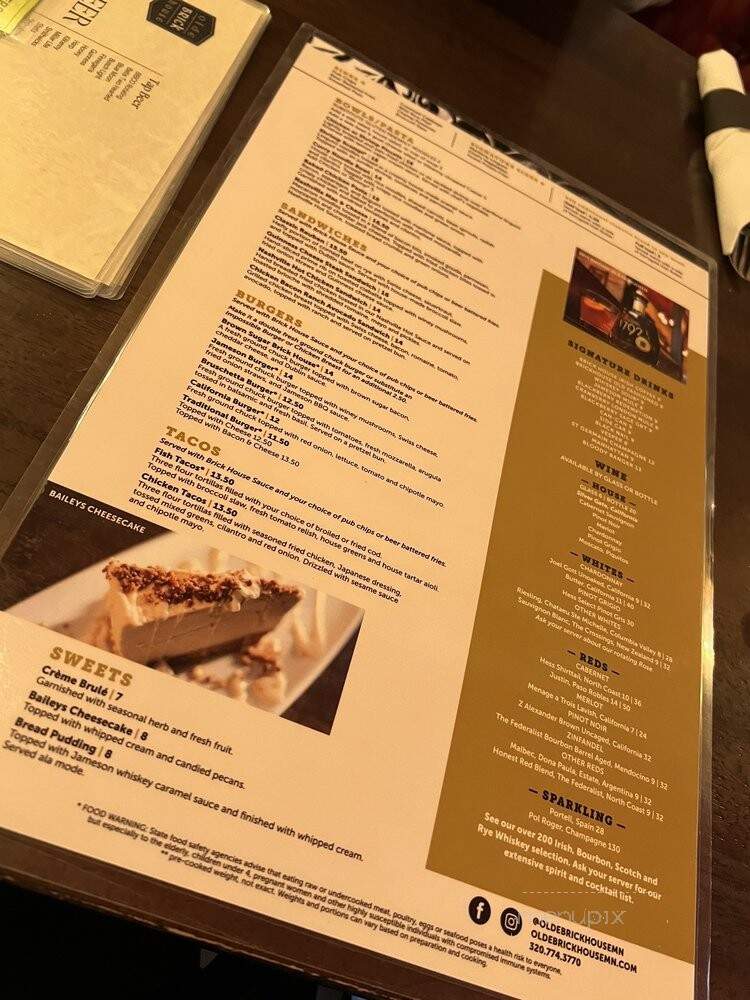 Olde Brick House - Saint Cloud, MN menu_pic