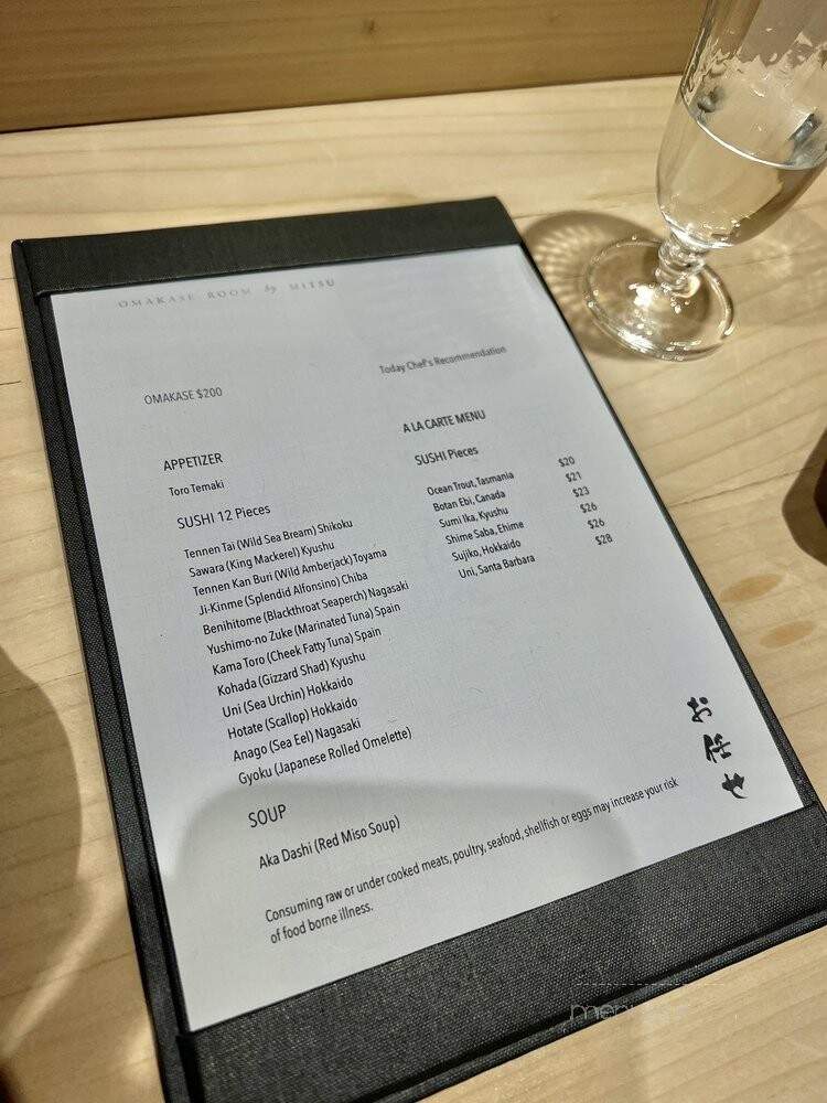 Omakase Room by Tatsu - New York, NY menu_pic