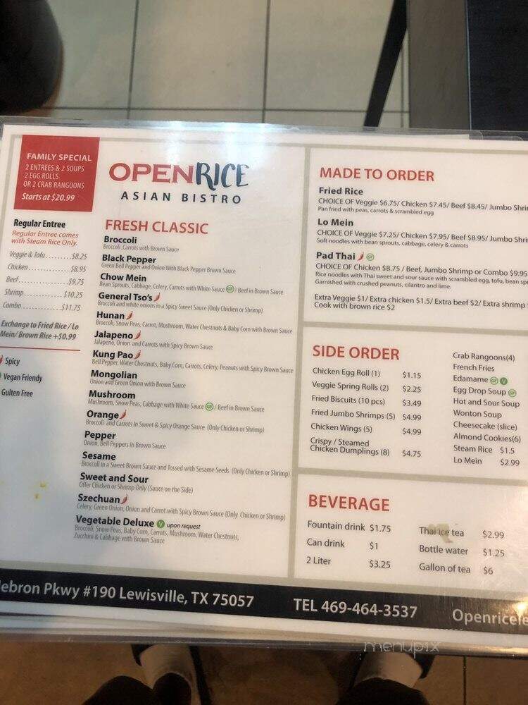 OpenRice Asian Bistro - Lewisville, TX