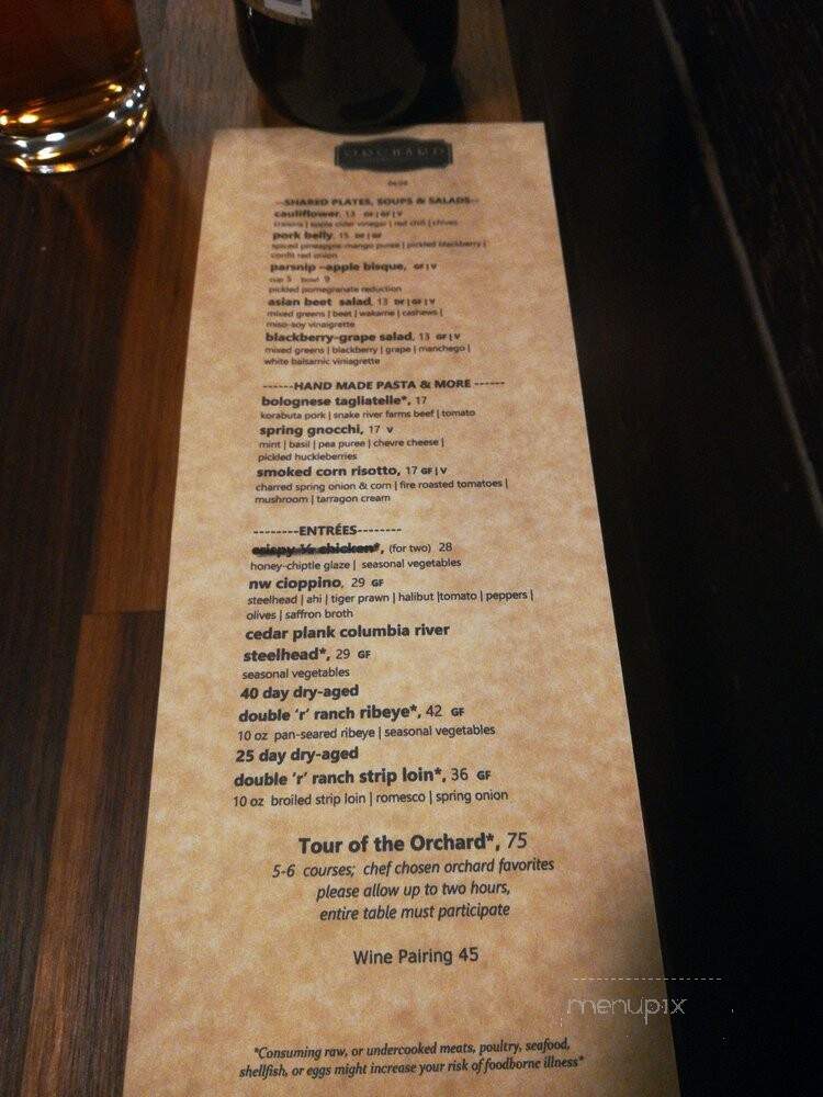 Orchard Restaurant - Cle Elum, WA menu_pic