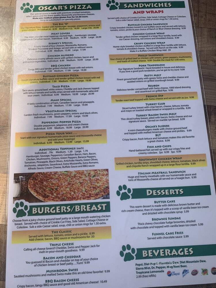 Oscar's Pizza & Wings Carryout - Omaha, NE menu_pic