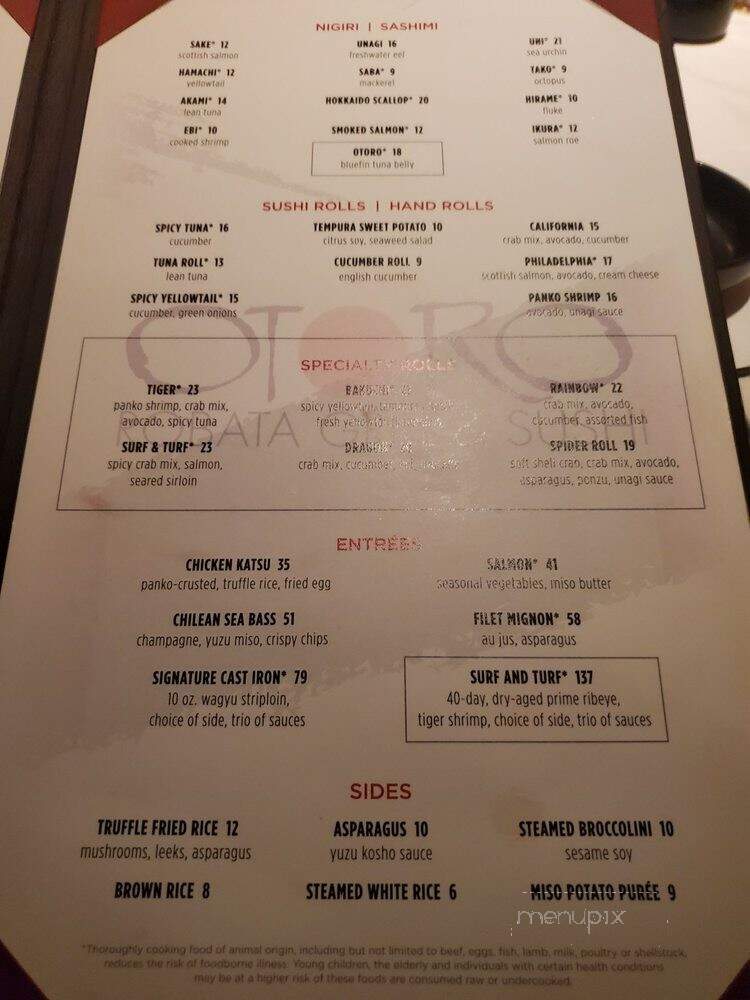 OTORO Robata Grill & Sushi - Las Vegas, NV menu_pic