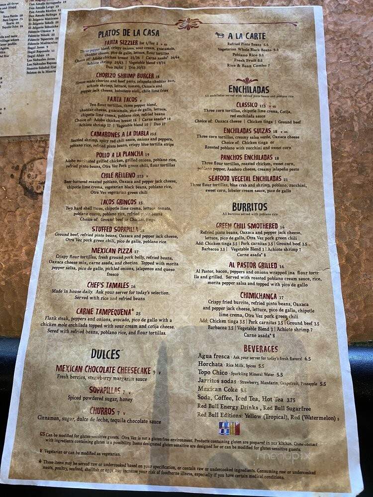 Otra Vez Cantina - Denver, CO menu_pic
