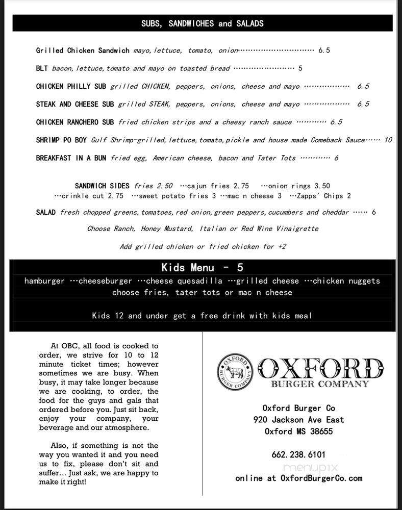 Oxford Burger Company - Oxford, MS