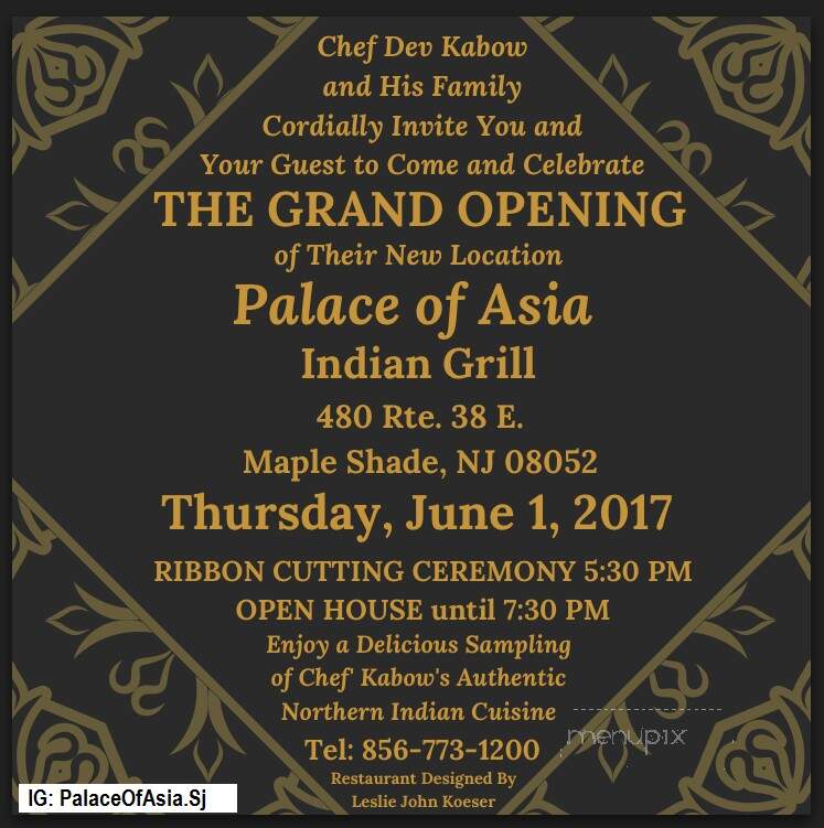Palace Of Asia - Maple Shade, NJ menu_pic