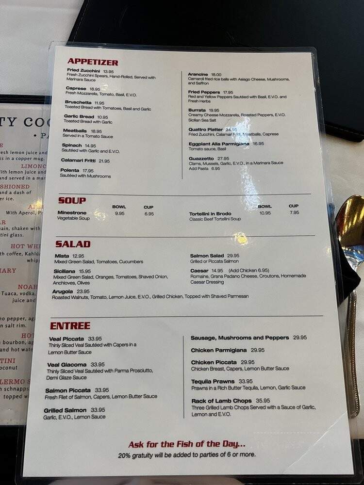 Palermo Restaurant - San Jose, CA menu_pic