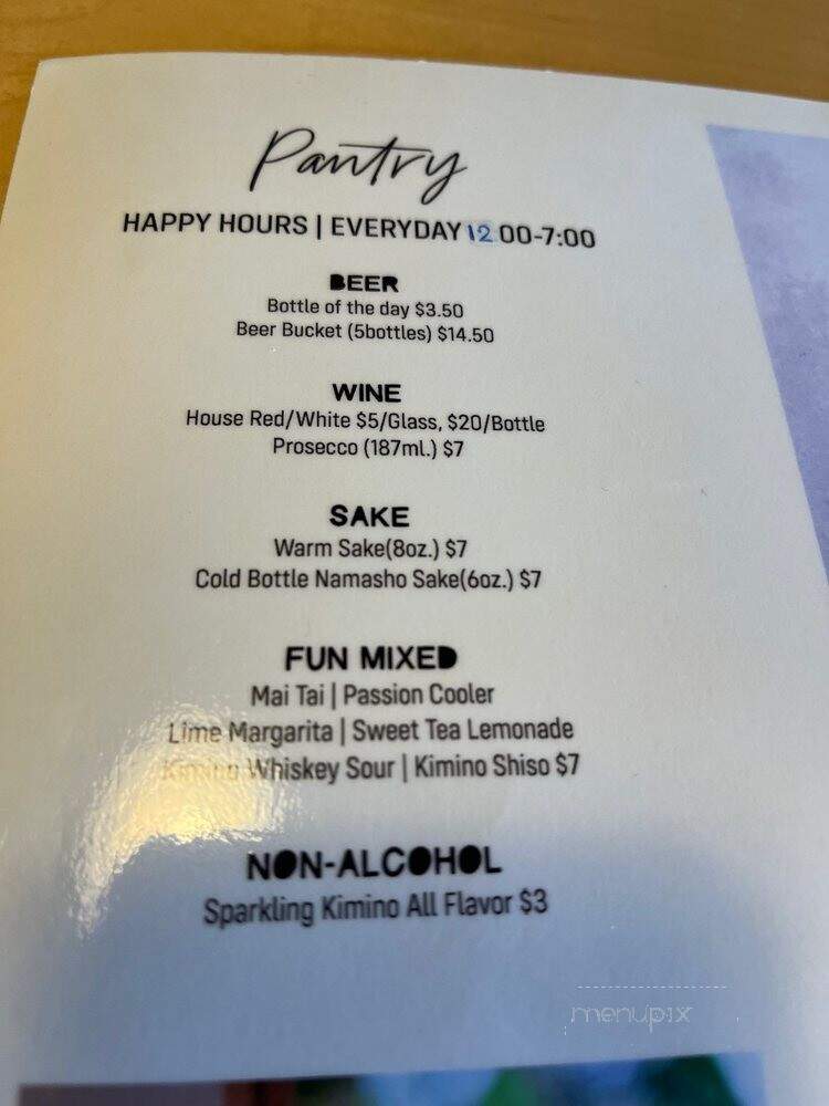 Pantry - Washington, DC menu_pic
