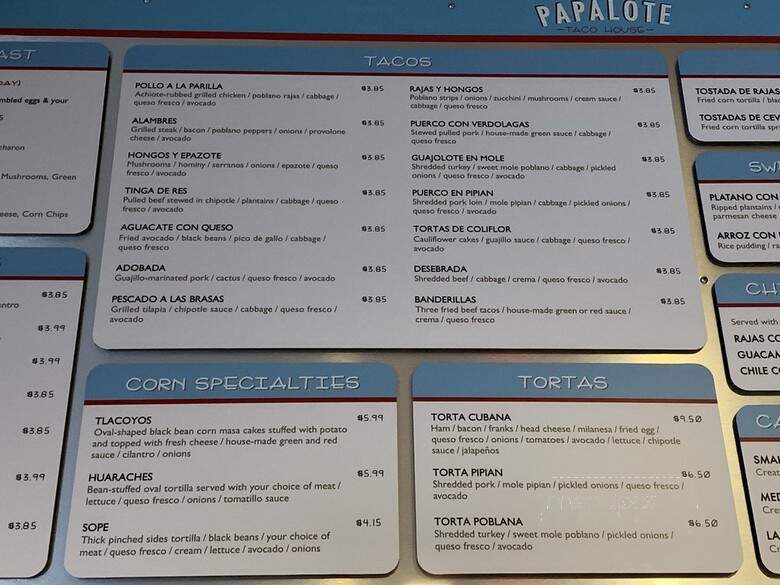 Papalote Taco House - Austin, TX menu_pic