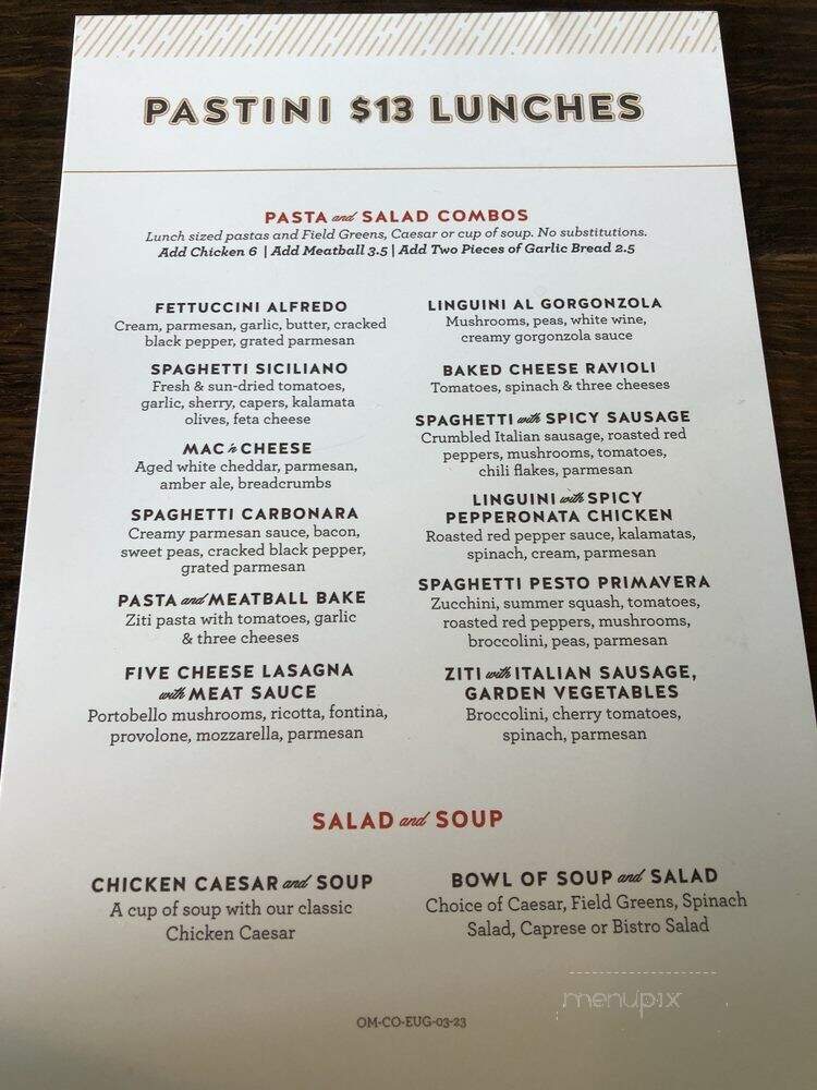 Pastini - Eugene, OR menu_pic
