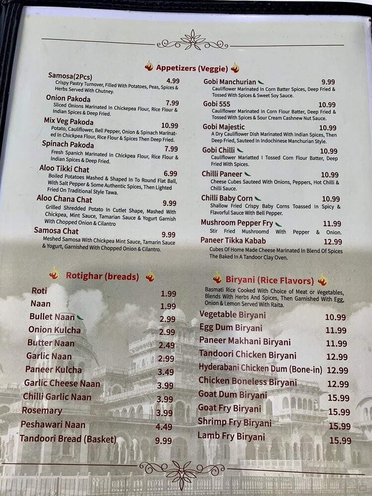 Persis Indian Grill - Cookeville, TN menu_pic