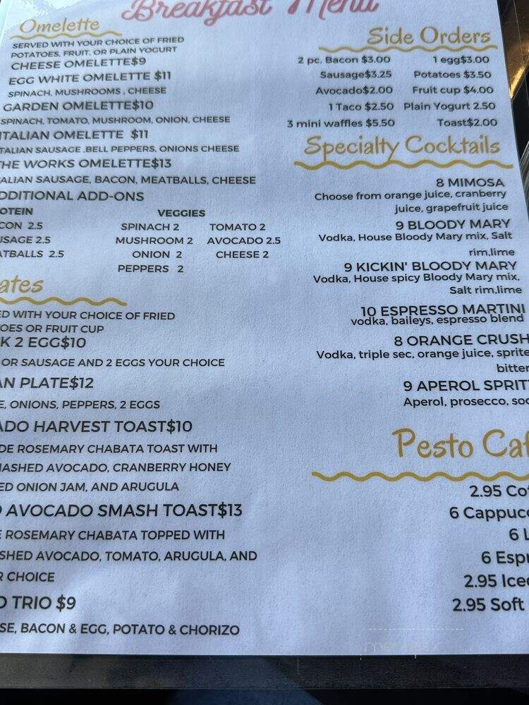 Pesto Ristorante - San Antonio, TX menu_pic