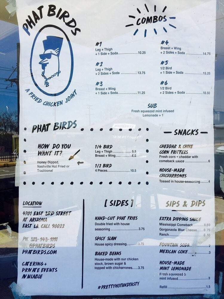 Phat Birds - East Los Angeles, CA menu_pic