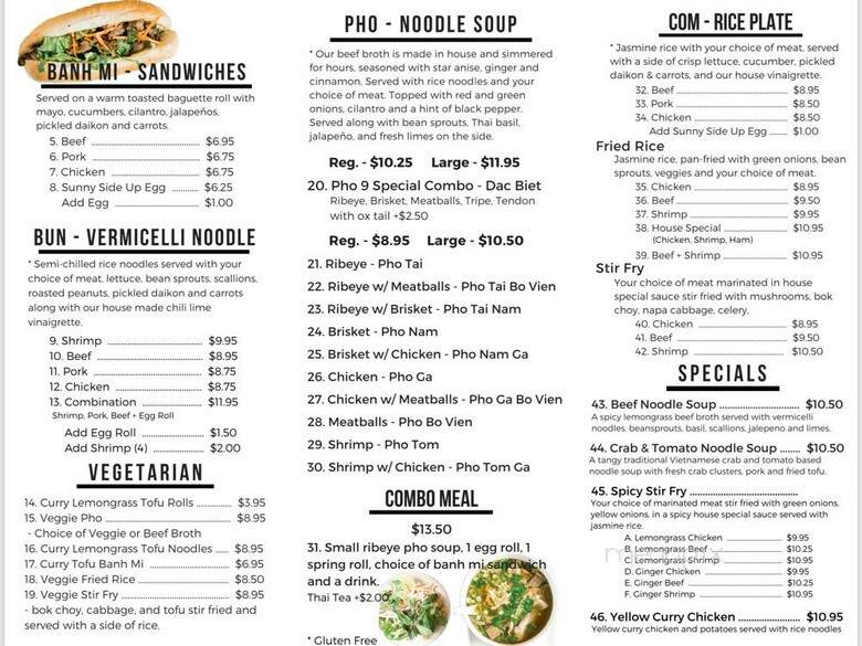 Pho 9 - West Jordan, UT menu_pic