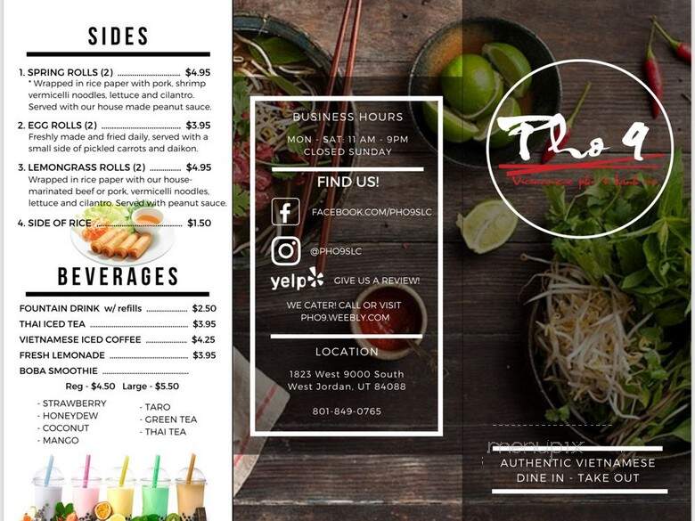 Pho 9 - West Jordan, UT menu_pic