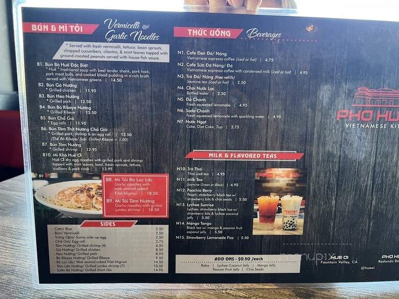 Pho Hue Oi - Redondo Beach, CA menu_pic
