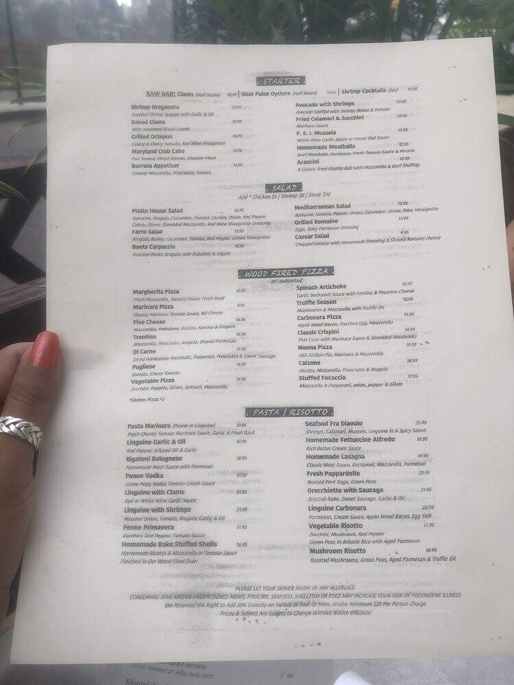Piatto - Long Island City, NY menu_pic