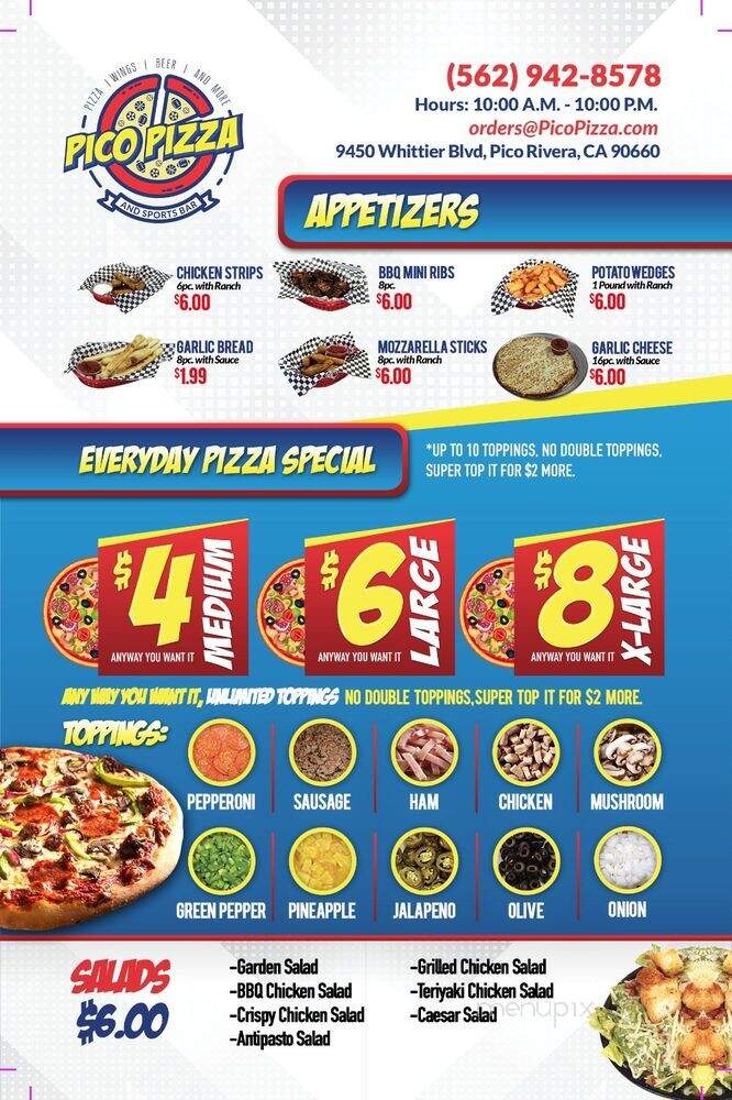 Pico Pizza - Pico Rivera, CA menu_pic