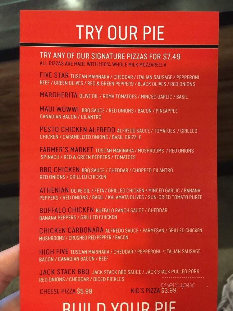 Pie Five - Saint Joseph, MO menu_pic