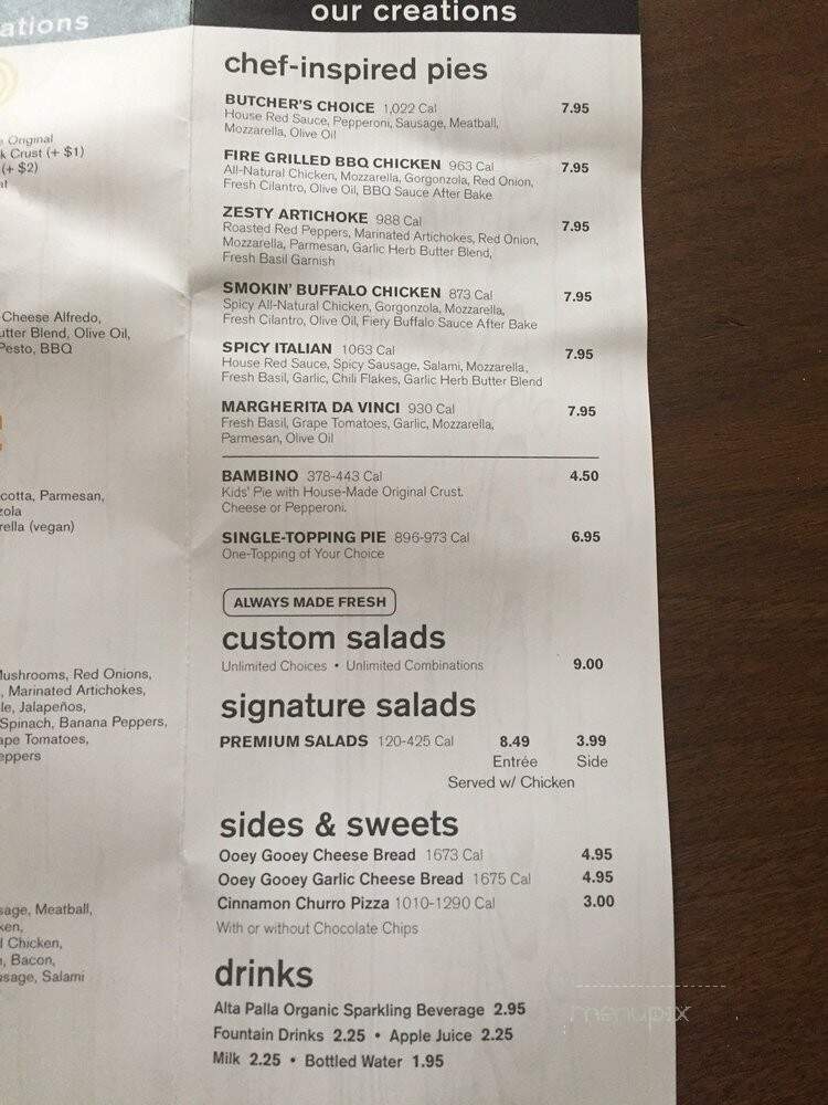 Pieology Pizzeria - Plantation, FL menu_pic