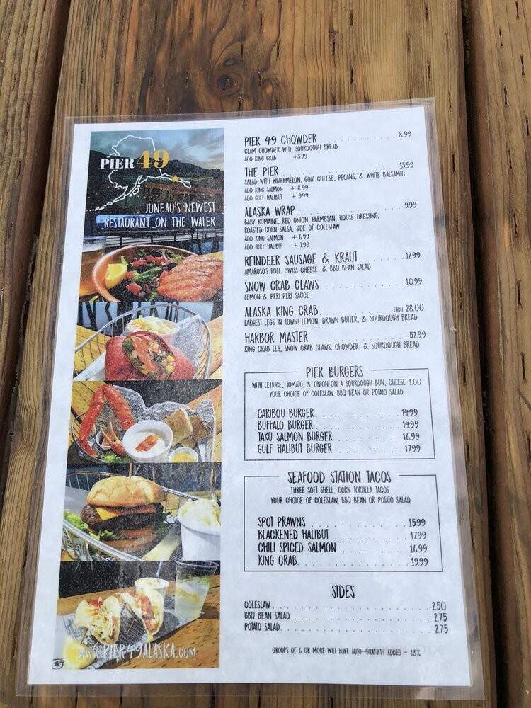 Pier 49 - Juneau, AK menu_pic