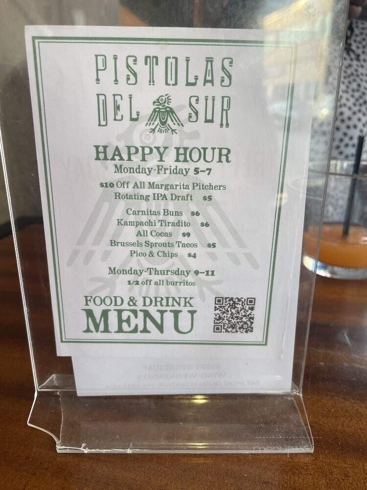 Pistola's Del Sur - Philadelphia, PA menu_pic
