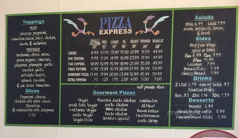 Pizza Express - Paso Robles, CA menu_pic