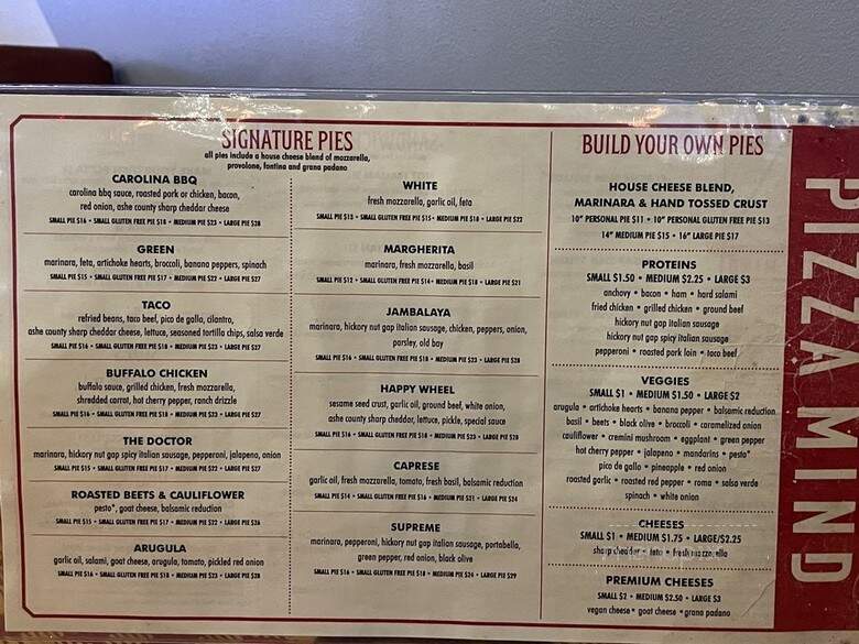 Pizza Mind - Asheville, NC menu_pic