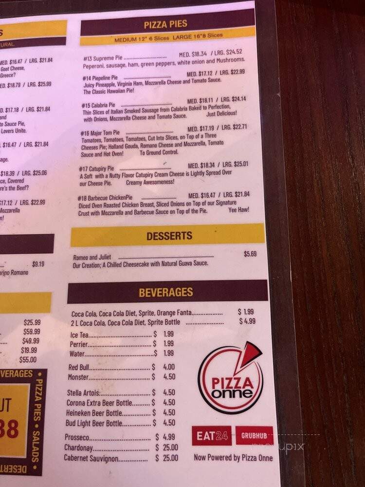 Pizza Onne - Miami, FL menu_pic