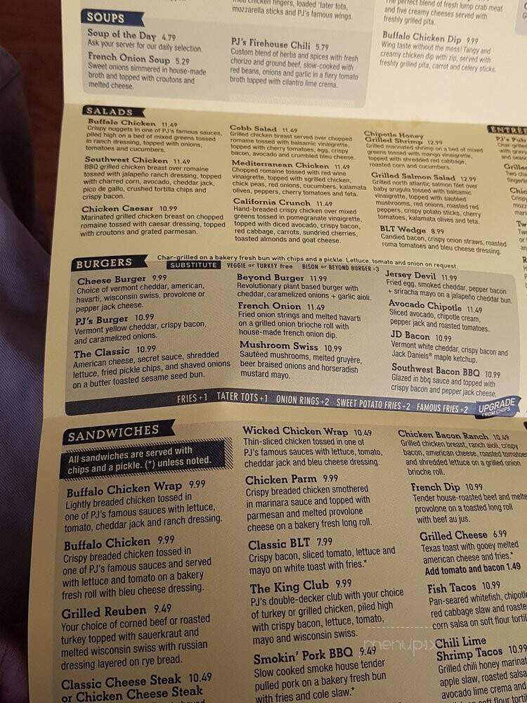 P.J. Whelihan's Pub + Restaurant - Newtown Square, PA menu_pic