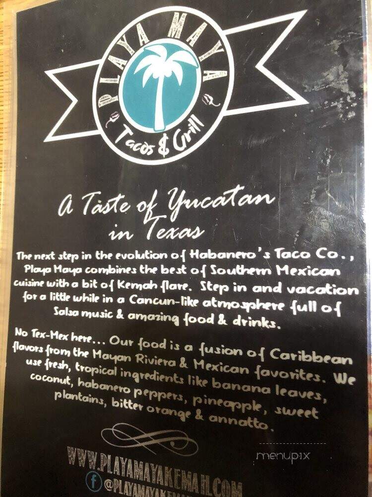 Playa Maya - Kemah, TX menu_pic