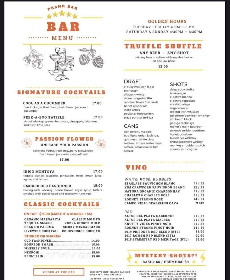 Prank - Los Angeles, CA menu_pic