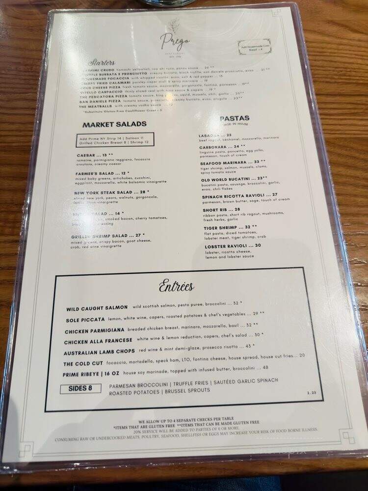 Prego Mediterranean - Tustin, CA menu_pic