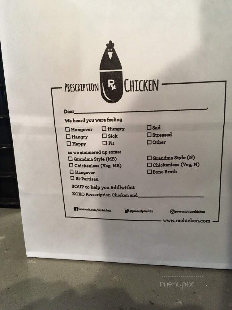 Prescription Chicken - Washington, DC menu_pic
