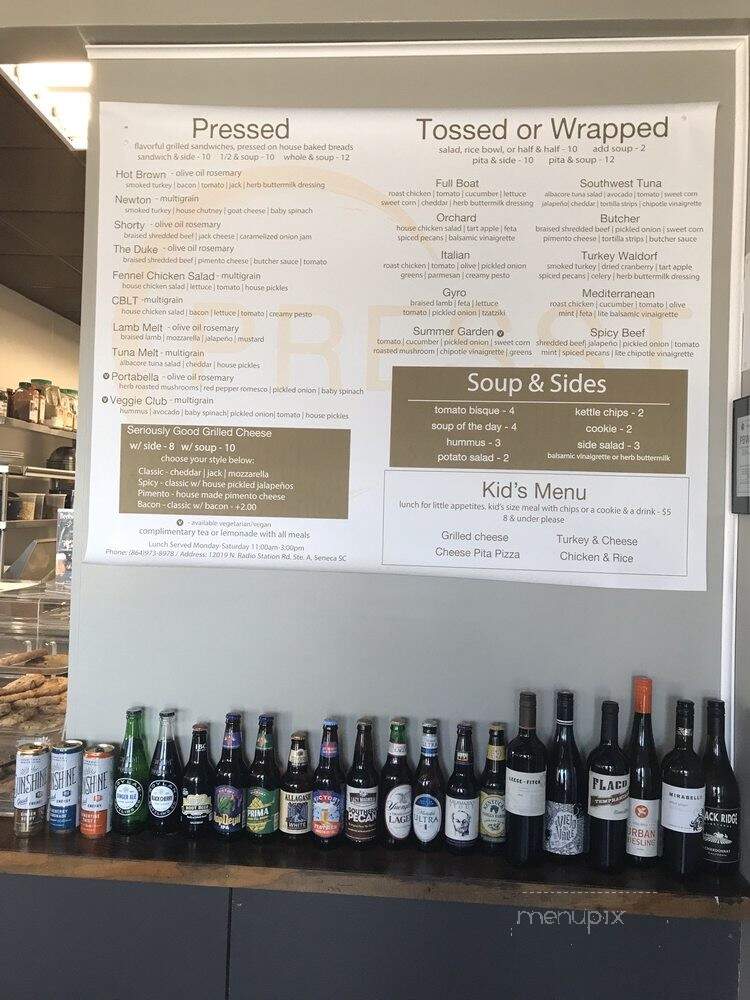 Presst Food & Wine - Seneca, SC menu_pic