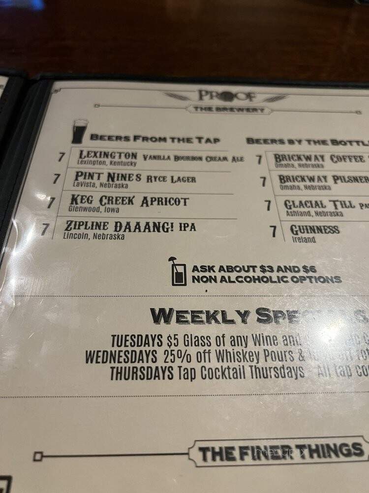 Proof - Omaha, NE menu_pic