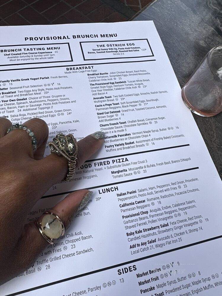 Provisional Kitchen, Cafe & Mercantile - San Diego, CA menu_pic