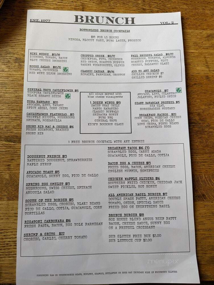 Publicans - Manhasset, NY menu_pic