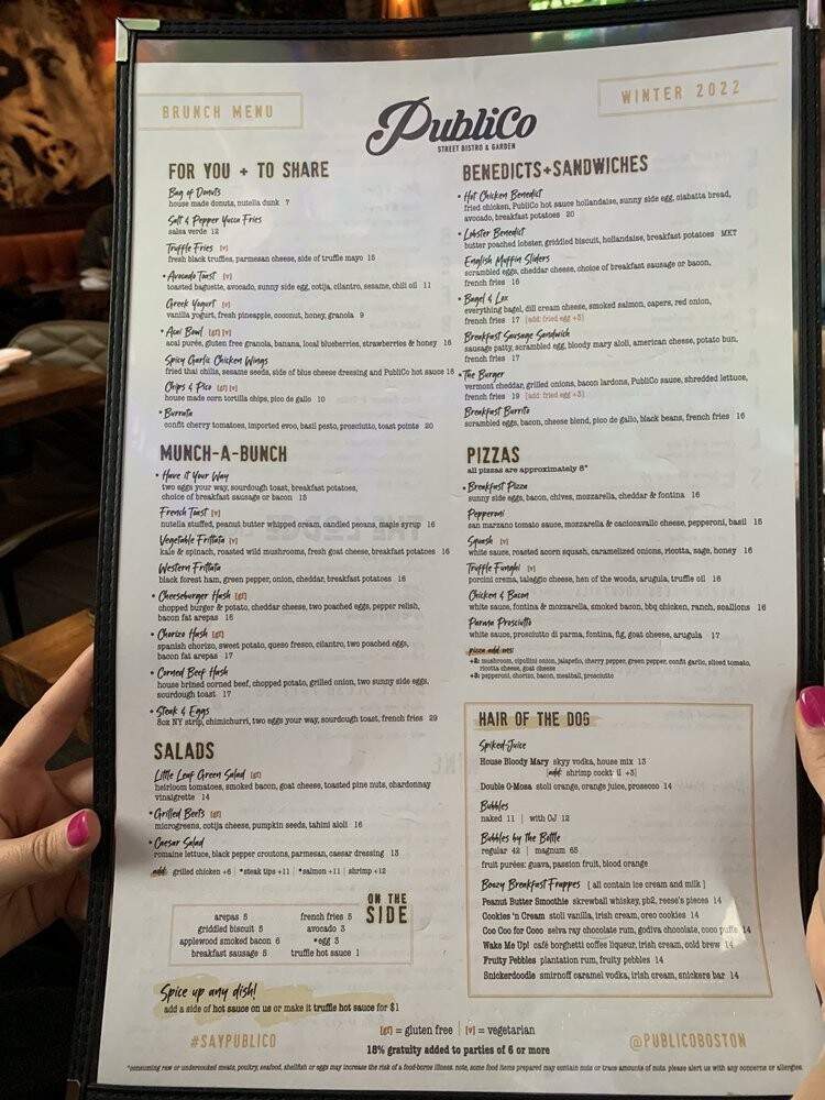 Publico Street Bistro & Garden - South Boston, MA menu_pic