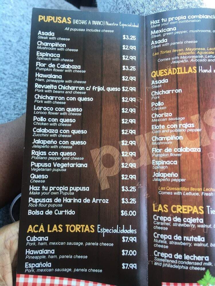 Pupuseria Cafe - Chicago, IL menu_pic