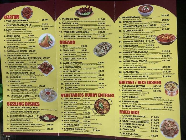 Quality of Bombay - Los Angeles, CA menu_pic